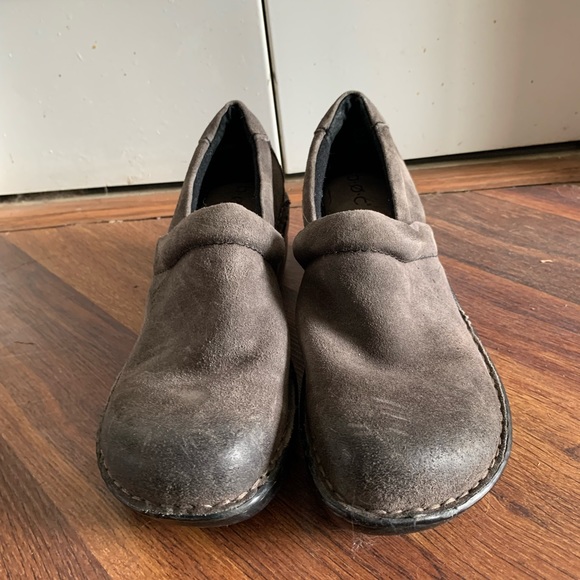 boc Grey Suede Clogs - Picture 2 of 6